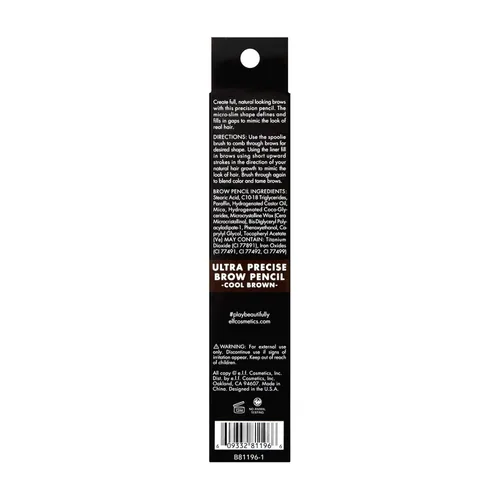 Miniatura 2 de e.l.f. Lápiz ultra preciso para cejas, doble extremo, punta ultrafina que define y rellena las cejas, fórmula cremosa, vegano y libre de crueldad