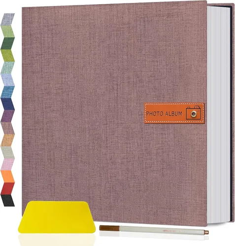 Miniatura 48 de Popotop Álbum de fotos grande autoadhesivo 4x6 5x7 8x10, álbum de recortes DIY, libro de fotos, regalos para mamá, familia, bebé y boda, con Azul