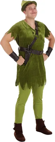 Miniatura 7 de Adult Classic Peter Pan Costume Mens, Fantasy Neverland Lost Boy Green Halloween Outfit
