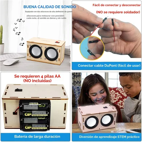 Miniatura 4 de Proyectos STEM para niños y adultos - Construye tu propio altavoz Bluetooth - Kit de electrónica de experimentos científicos Conjunto de bricolaje