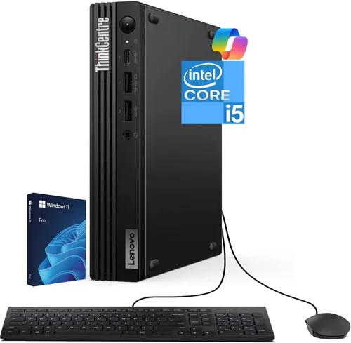 Lenovo ThinkCentre Tiny M70q G5 Intel Deca Core i5-14400T (Supera al i7-13700T), 16GB DDR5, 512GB NVMe, DisplayPort, HDMI, WiFi 6, RJ-45, Teclado y