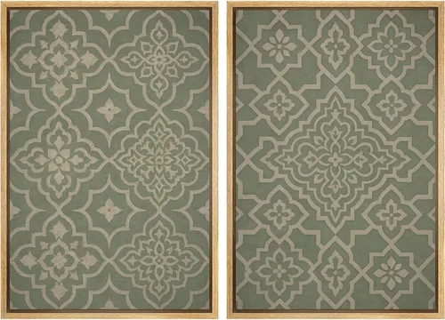 Miniatura 124 de IDEA4WALL - Set de lienzos enmarcados para pared, diseño tropical, selva, hoja de plátano, guepardo rosa, gato, naturaleza, desierto, arte digital