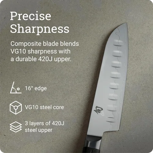 Miniatura 3 de Shun Sora - Cuchillo para pelar, Santoku, Negro