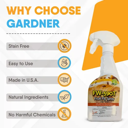 Miniatura 5 de Gardner - Aerosol para moscas de la fruta para mosquitos, insectos, pulgas, garrapatas, ácaros, avispas - Espray natural para insectos para mascotas