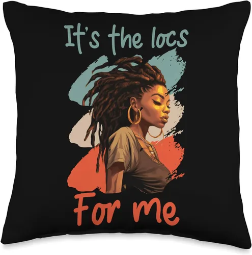 Locs Afro Dreadlocks Love Natural Beauty Hair It's the Locs for Me Afro Hair - Almohada negra americana africana, 16 x 16 pulgadas, multicolor