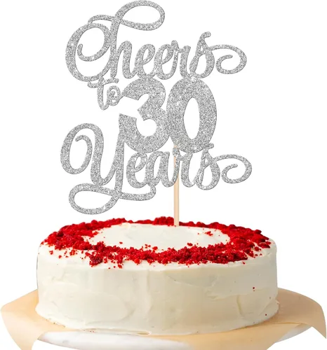 Miniatura 25 de 1 pieza de decoración para tartas de 40 años con purpurina para pastel de 40 años, 40 años, decoración fabulosa para tartas de cumpleaños de 40 Negro