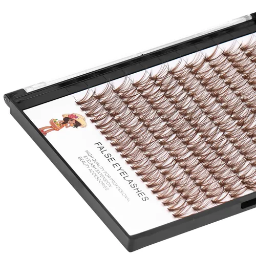 Miniatura 4 de Bandeja grande de 0.39 a 0.78 pulgadas para elegir 20 raíces, extensiones de pestañas de ojos de color marrón, pestañas postizas individuales