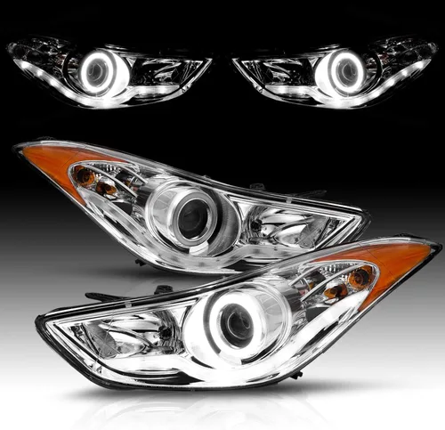 Miniatura 8 de AmeriLite Xtreme Juego de Faros Delanteros Halógenos con Proyector LED Halo Para Hyundai Elantra Sedan Coupe 2011-2013 - Lado del Pasajero