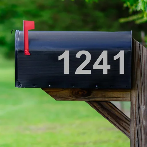 Miniatura 4 de Calcomanías para buzón Calle # Números de dirección Característica personalizada Adhesivos para buzón de correo Letras de vinilo VWAQ-CMB2 (negro)