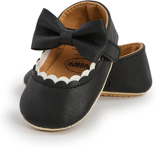 Miniatura 5 de SOFMUO Mary Jane - Zapatos planos con lazo, zapatos de ballet para niñas pequeñas, primeros caminantes, para boda, Navidad, zapatos de vestir