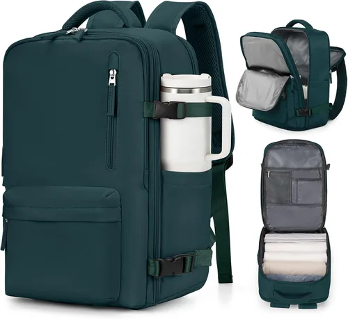 Miniatura 43 de VGCUB - Mochila grande para viaje, trabajo, negocios, mochila para laptop aprobada como equipaje de mano para vuelos, unisex, Negro -, Grande, Large