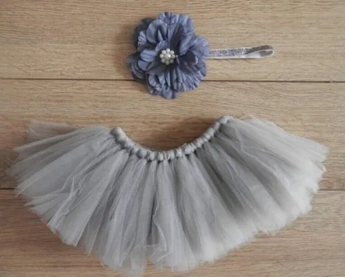 Miniatura 3 de Accesorios de fotografía para bebé niño y niña, trajes para sesión de fotos recién nacidos, encantador, vestido tutú, diadema de flores