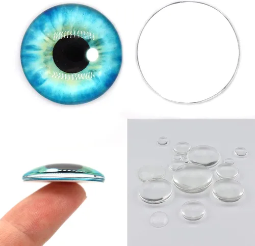 Miniatura 3 de Cabujón de cristal para ojos, 100 unidades, para hacer muñecas de arcilla, esculturas, accesorios para manualidades, hallazgos de bricolaje, 009