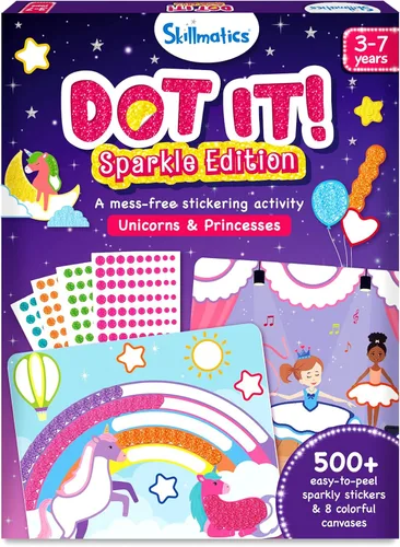 Miniatura 11 de Skillmatics Dot It - Arte adhesivo de princesa Disney, diversión sin desorden para niños, más de 500 calcomanías, kits de manualidades, actividad