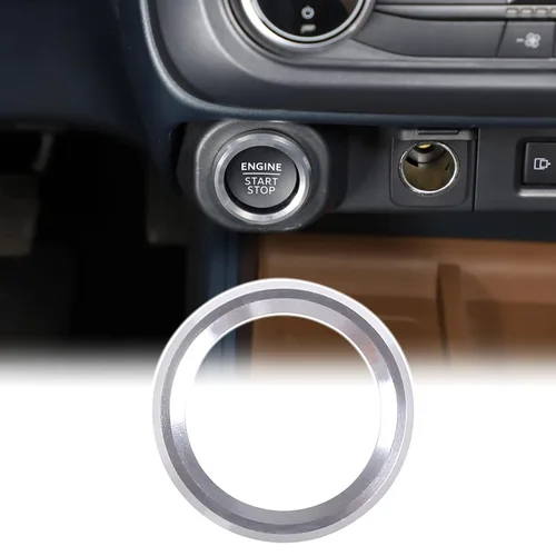 Miniatura 13 de Aunginsy Cubierta de anillo para decoración de arranque de motor de automóvil compatible con Ford Maverick 2022 2023 2024 de aluminio para botón
