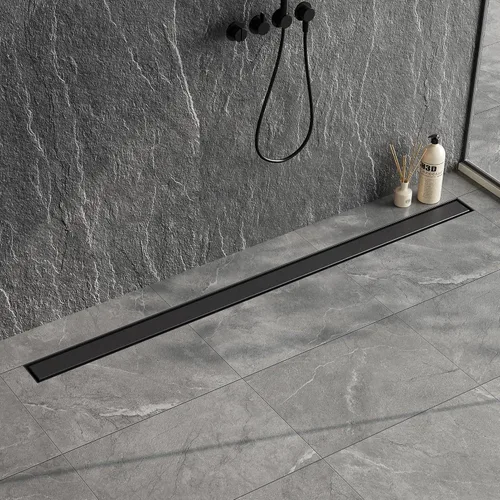 Miniatura 24 de Neodrain Drenaje lineal de ducha de 12 pulgadas con cubierta plana y de inserción de azulejos 2 en 1, drenaje de piso de ducha rectangular de acero