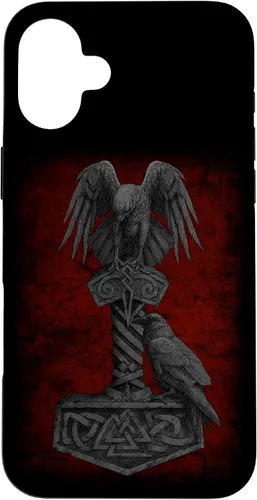 Miniatura 22 de Funda Huginn y Muninn de Mjolnir Odín de Thor para iPhone 14 Mitología nórdica vikinga