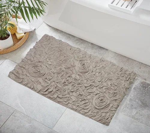 Miniatura 127 de Home Weavers Bell Flower Collection - Tapetes de baño copetudos 100 % algodón, extrasuaves y absorbentes, antideslizantes, lavables a máquina, lino
