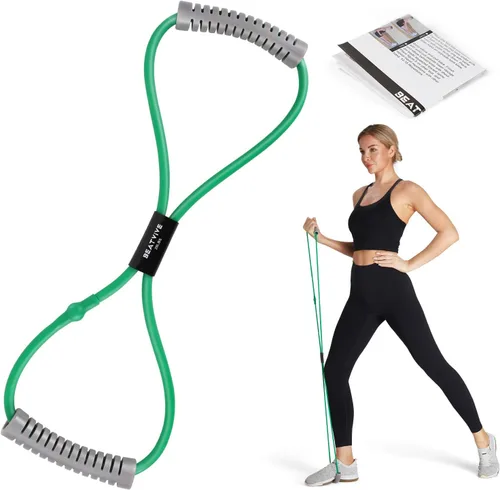 Miniatura 9 de Banda de resistencia Figura 8 Cordón de ejercicio, bandas de resistencia de fitness con asas, banda de tubo de ejercicio para estiramiento de brazos
