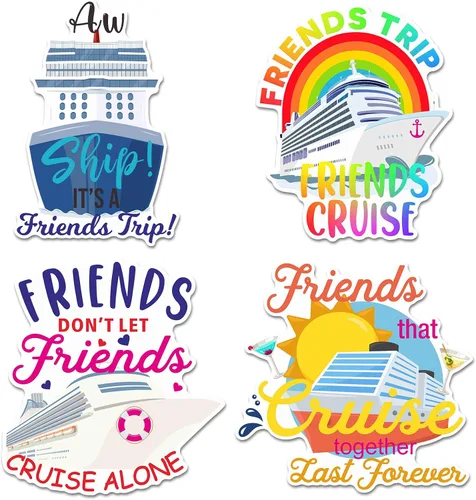 Miniatura 13 de Hoteam 4 piezas decoraciones magnéticas para puerta de crucero para parejas, imanes náuticos divertidos y resistentes al agua para marido y esposa