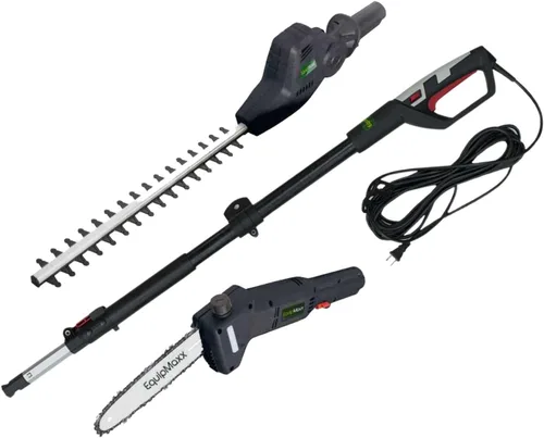 Cortadora de setos y motosierra eléctrica de largo alcance 2 en 1 con cable, herramienta de extensión telescópica para poda de jardín y corte de