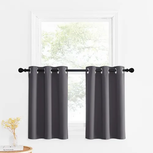 Miniatura 62 de NICETOWN Cortinas opacas de cocina para ventana sobre el fregadero, aislamiento térmico, decoración del hogar, pequeños niveles opacos con ojales