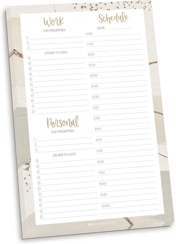 Miniatura 10 de bloom daily planners Bloc de notas de reuniones de doble cara de 6 x 9 pulgadas para organización del trabajo – Temas, comida para llevar, artículos