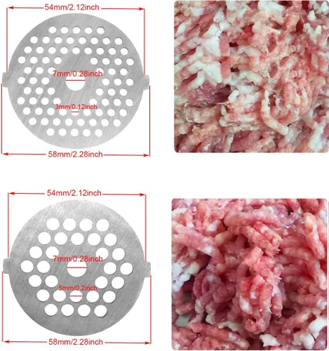 Miniatura 3 de Together-life 7 piezas de acero inoxidable picadora de carne platos y cuchillas para picadora de alimentos y picadora de carne