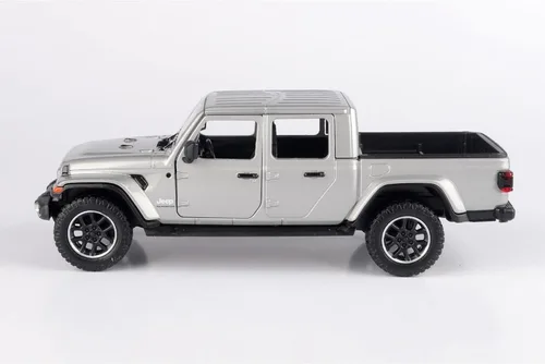 Miniatura 2 de Motormax Motormax 79365 - Camión pickup de juguete Gladiator Overland (parte superior cerrada) plateado metálico 124-127 modelo de auto fundido a