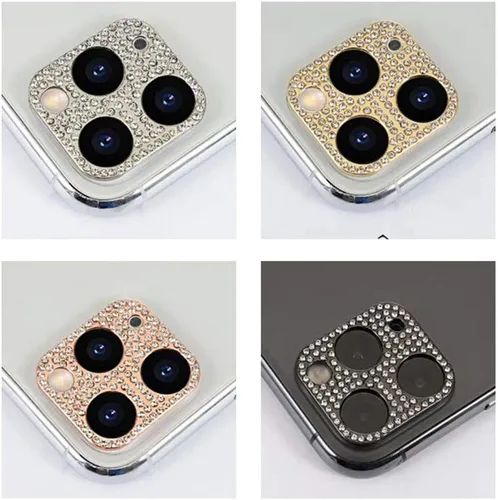 Miniatura 7 de Protector de lente brillante para iPhone 12 Pro Max, cubierta de cámara con purpurina 3D, diamantes de imitación, puntos brillantes, decoración