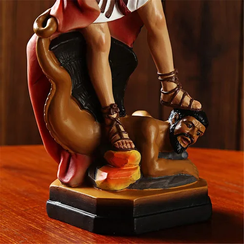 Miniatura 9 de QIANLING Estatua de San Miguel de 12.2 pulgadas, estatuas de Arcángel Miguel, estatua de Arcángel de San Miguel, Arcángel derrotado a Lucifer Rojo