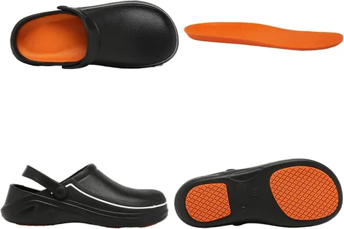 Miniatura 5 de JSWEI Zapatos de cocina unisex para adultos, antideslizantes, resistentes al agua, para hombres, mujeres, enfermeras, jardineros, interiores