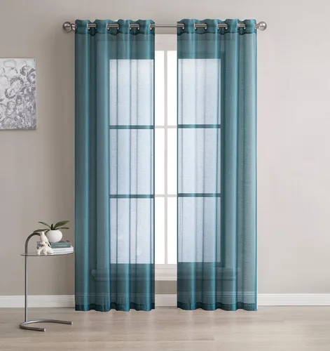Miniatura 6 de Cortinas traslúcidas LinenZone. Cortinas de lino sintético traslúcidas. 2 paneles de cortina traslúcida en el paquete. Elegantes cortinas de 84