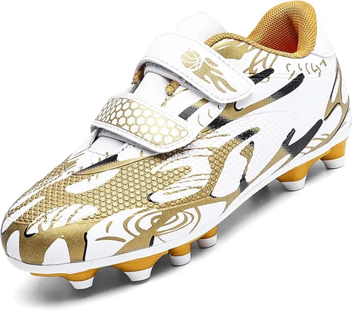 ASOCO DREAM Zapatos de fútbol para niños y niñas, zapatos de fútbol para suelo firme, para jóvenes profesionales atléticos para exteriores e