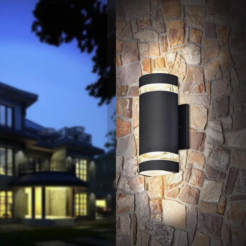 Miniatura 9 de Iluminación exterior del atardecer al amanecer, aplique de pared exterior brillante, con certificación ETL, diseño de cilindro de montaje en pared