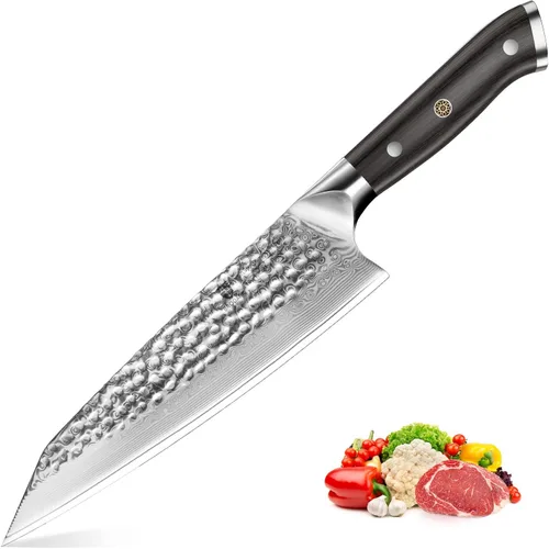 Miniatura 8 de BRODARK Cuchillo de pelar, cuchillo utilitario de Damasco de 5 pulgadas, cuchillo japonés VG10 con núcleo de acero ultra afilado con mango de ébano