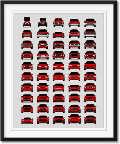 Miniatura 11 de Custom Car Posters Handmade Poster compatible with Ford Evolution Print Wall Art Décor of the Best of Ford Generations - American, 8x10 Satin Print