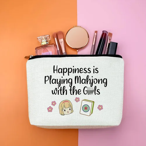 Miniatura 4 de Bridge Queen - Bolsa de maquillaje Mahjong para jugador, regalo de jubilación, regalo de Navidad y cumpleaños para amantes del póquer, Mahjong