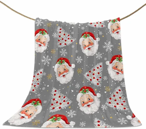 Miniatura 27 de Mantas de Tiro de Muñeco de Nieve de Navidad, Manta de Vellón Suave de Vacaciones de Invierno Decorativa para Hogar Sofá Sillón Silla Sala de Estar