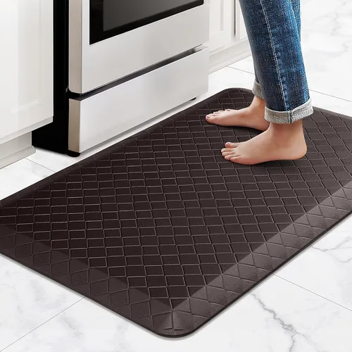 Miniatura 49 de HappyTrends Alfombras antifatiga para cocina, 4/5 pulgadas de grosor, antideslizantes, impermeables, ergonómicas, cómodas para cocina, suelo, hogar