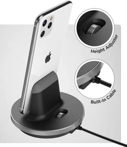 Miniatura 4 de Soporte de carga para iPhone con certificación MFi, base Lightning de escritorio con cable USB-C integrado para carga rápida Apple iPhone 14 Pro