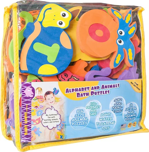 Letras Alfabeto juguetes educativos para niños de espuma con organizador (26 puzzles - 52 artículos).