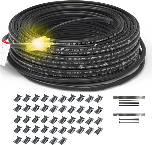 Miniatura 13 de HEATIT PLSR1 12 pies 120 V Cable de calefacción autorregulable de grado industrial y comercial, diseño de uso a largo plazo, resistente, húmedo o 12
