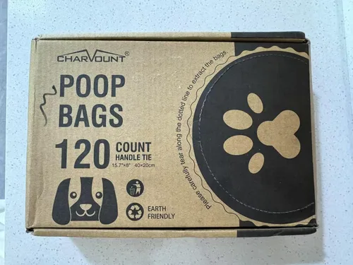 Miniatura 2 de Charmount 120 bolsas sin perfume para excremento de perro con asas, bolsa de basura extra gruesa de 16 x 8 pulgadas, a prueba de fugas y fácil