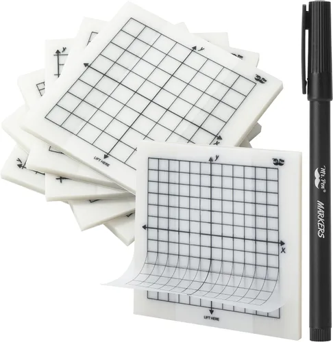Miniatura 7 de Mr. Pen - Notas adhesivas transparentes con gráficos, 3 x 3 pulgadas, 6 blocs, 50 hojas/bloc 6 Grid Designs, Square Graph Paper Notes & Fineliner
