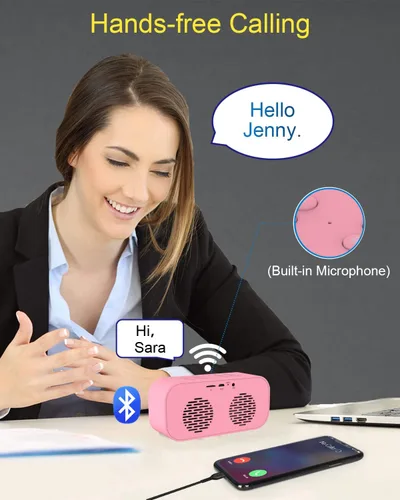 Miniatura 6 de AFK Reloj despertador con altavoz Bluetooth para dormitorio, pequeño reloj digital con doble alarma, repetición, pantalla LED de espejo para niñas