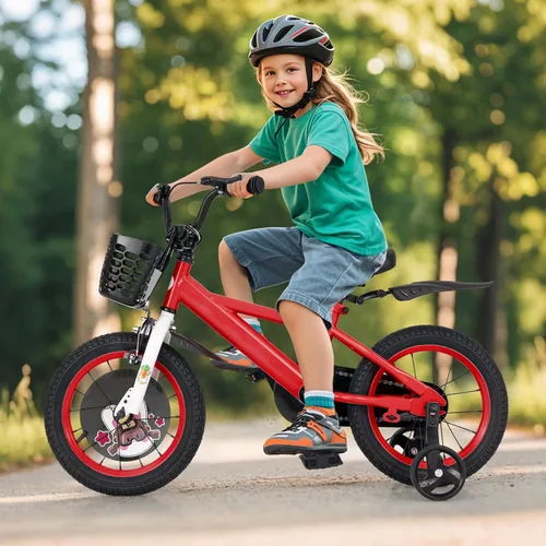 Miniatura 2 de BABY JOY Rabbit Pilot - Bicicleta deportiva para niños, 12, 14, 16, 18 pulgadas, bicicleta infantil para 3-8 años con altura ajustable, ruedas