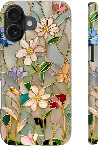 Miniatura 13 de LUHOURI Funda para iPhone 12 Mini, compatible con carga inalámbrica, doble capa, interior de silicona suave + carcasa exterior dura, bonito diseño