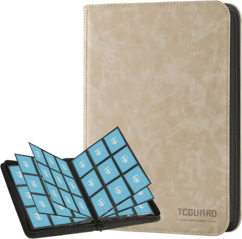 Miniatura 17 de Carpeta con cremallera de 12 bolsillos para 720 tarjetas, bolsillos laterales seguros de carga, carpeta de álbum de tarjetas intercambiables, Negro
