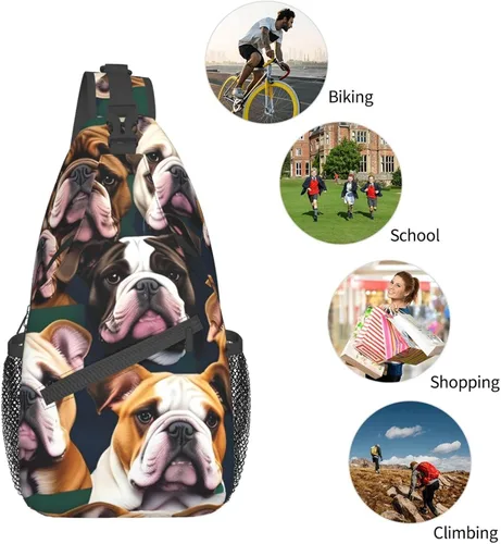 Miniatura 6 de Lindo Husky Print Sling Bag Crossbody Sling Mochila Viaje Senderismo Bolsas de Pecho para Mujeres Hombres